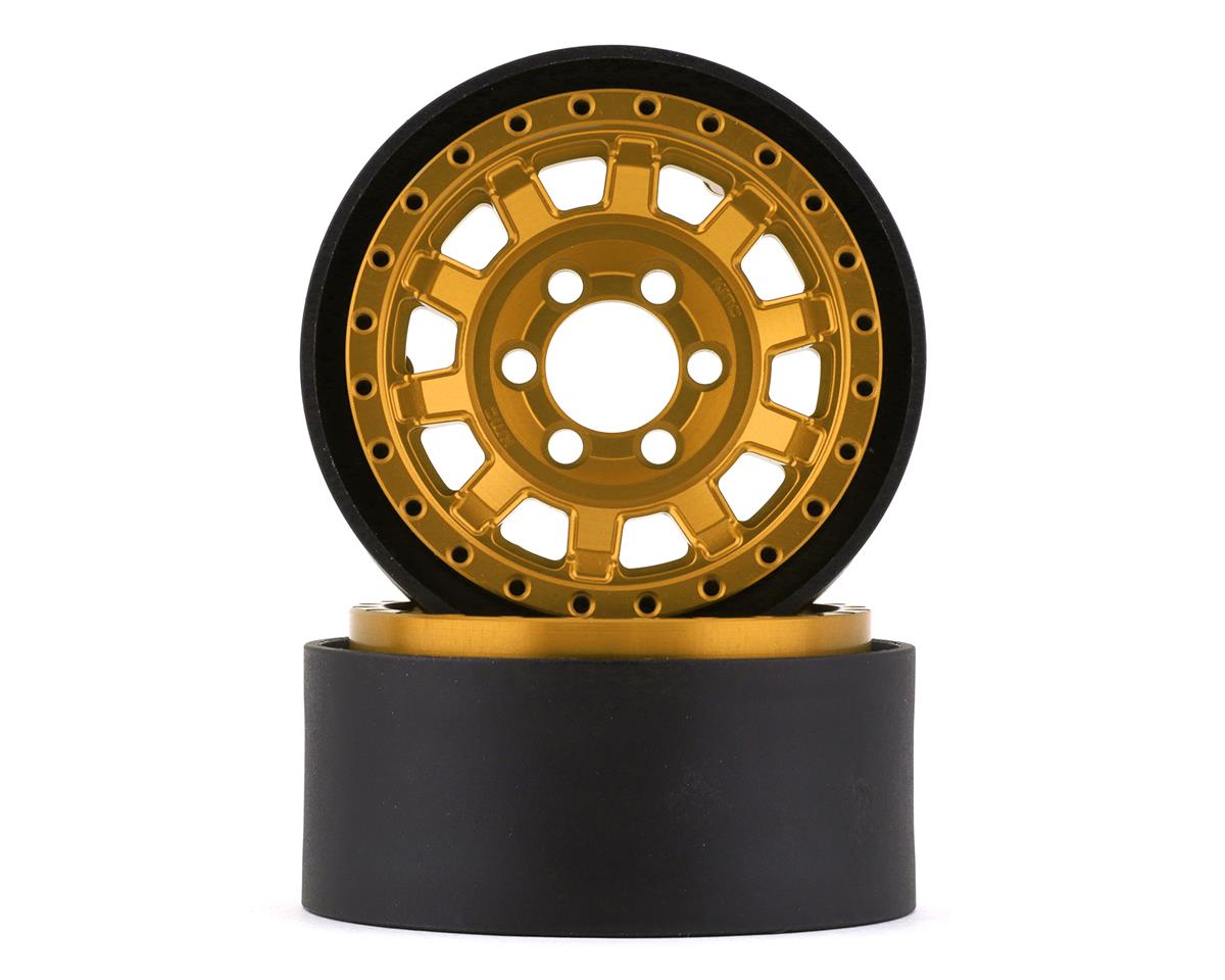 Vanquish Products KMC KM236 Tank 1.9" Beadlock Crawler Wheels (Gold) (2) (VPS07787)