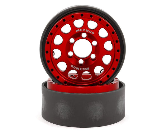 Vanquish Products Method 105 1.9" Beadlock Crawler Wheels (Red/Black) (2) (VPS07918)