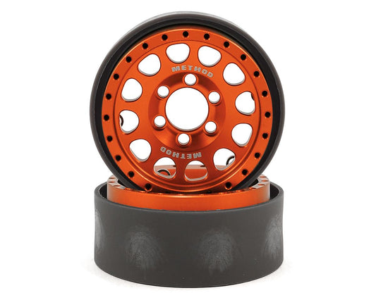 Vanquish Products Method 105 1.9" Beadlock Crawler Wheels (Orange/Black) (2) (VPS07919)