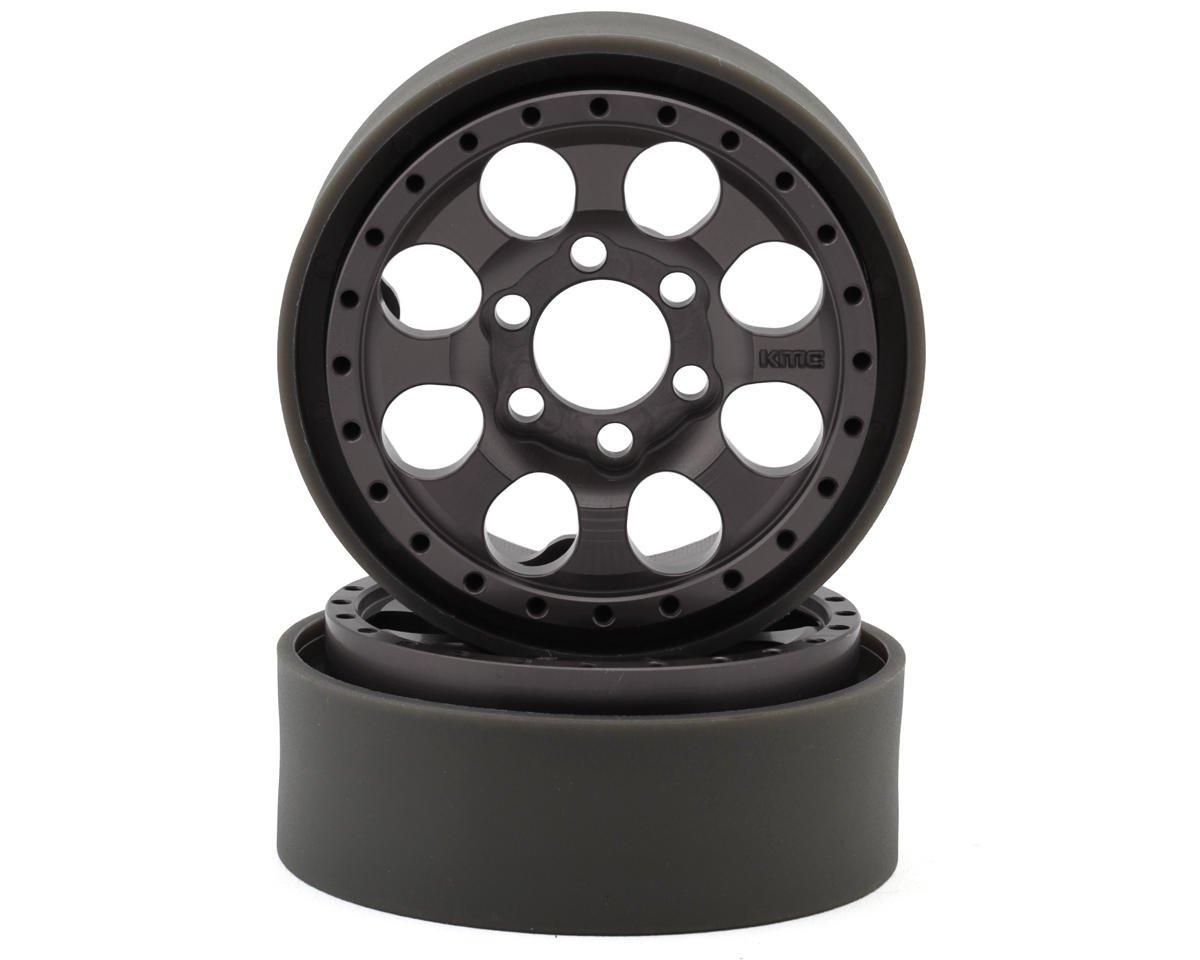 Vanquish Products KMC KM237 Riot 1.9" Beadlock Crawler Wheels (Grey) (2) (VPS08132)
