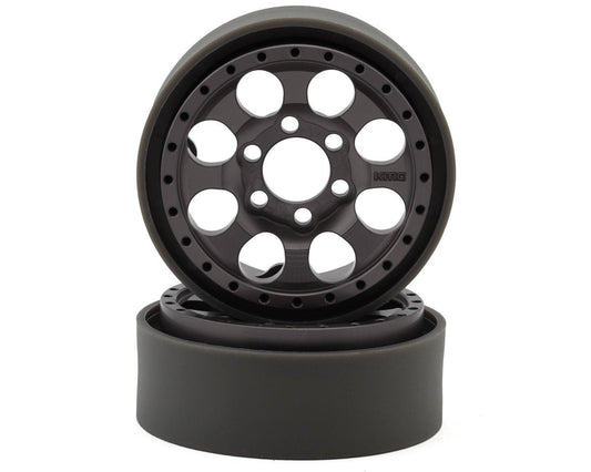 Vanquish Products KMC KM237 Riot 1.9" Beadlock Crawler Wheels (Grey) (2) (VPS08132)