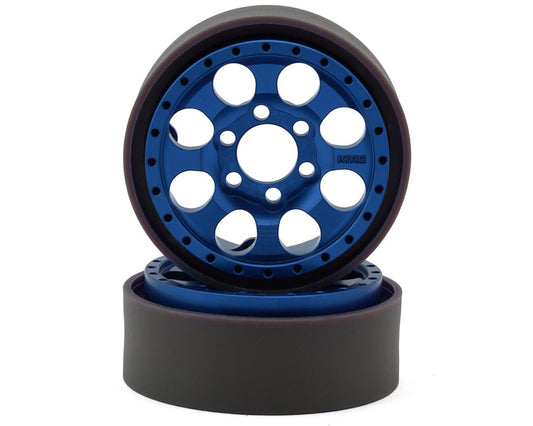 Vanquish Products KMC KM237 Riot 1.9" Beadlock Crawler Wheels (Blue) (2) (VPS08134)