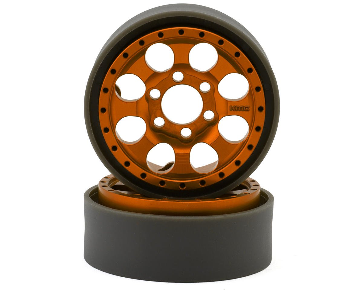 Vanquish Products KMC KM237 Riot 1.9" Beadlock Crawler Wheels (Orange) (2) (VPS08135)