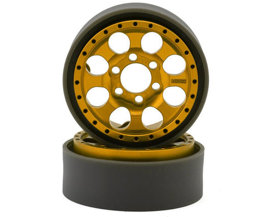 Vanquish Products KMC KM237 Riot 1.9" Beadlock Crawler Wheels (Gold) (2) (VPS08137)
