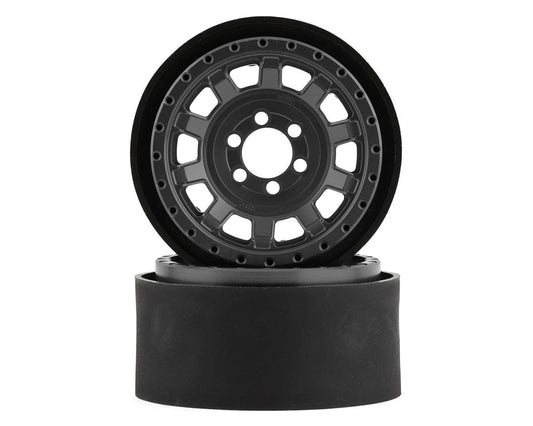 Vanquish Products KMC KM236 Tank 2.2" Beadlock Crawler Wheels (Grey) (2) (VPS08703)
