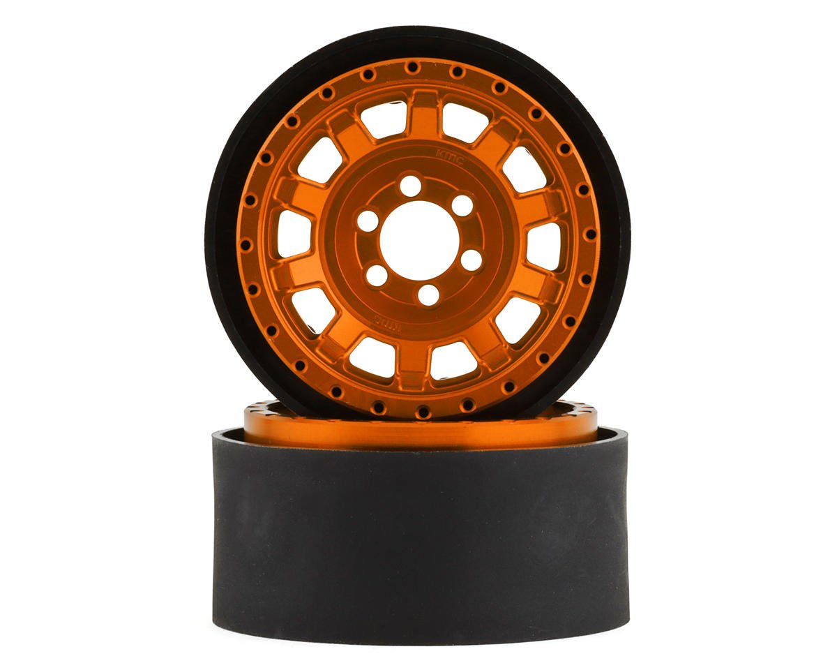 Vanquish Products KMC KM236 Tank 2.2" Beadlock Crawler Wheels (Orange) (2) (VPS08706)