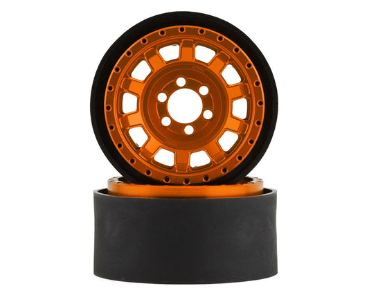Vanquish Products KMC KM236 Tank 2.2" Beadlock Crawler Wheels (Orange) (2) (VPS08706)