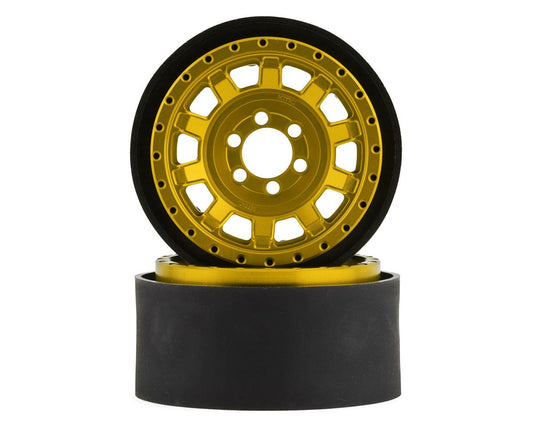 Vanquish Products KMC KM236 Tank 2.2" Beadlock Crawler Wheels (Gold) (2) (VPS08708)