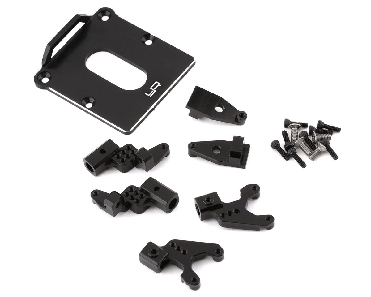 Yeah Racing Axial SCX24 Front & Rear Adjustable Shock Mounts w/ESC Plate (Black) (YEA-AXSC-049)