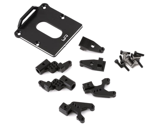 Yeah Racing Axial SCX24 Front & Rear Adjustable Shock Mounts w/ESC Plate (Black) (YEA-AXSC-049)