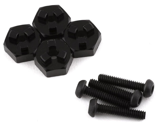 Yeah Racing Kyosho MX-01 7mm Aluminum Wheel Hexes w/Pins (Black) (4) (YEA-KYMX-006)