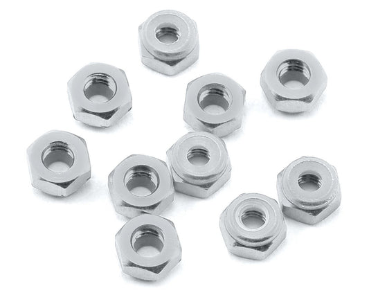 Yeah Racing 4mm Aluminum Lock Nut (10) (Silver) (YEA-LN-M4-SV)