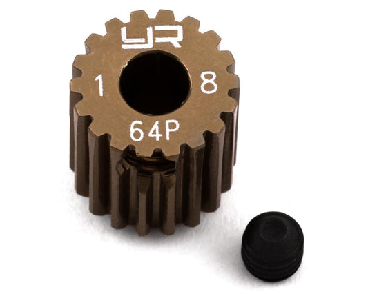 Yeah Racing 64P Hard Coated Aluminum Pinion Gear (18T) (YEA-MG-64018)