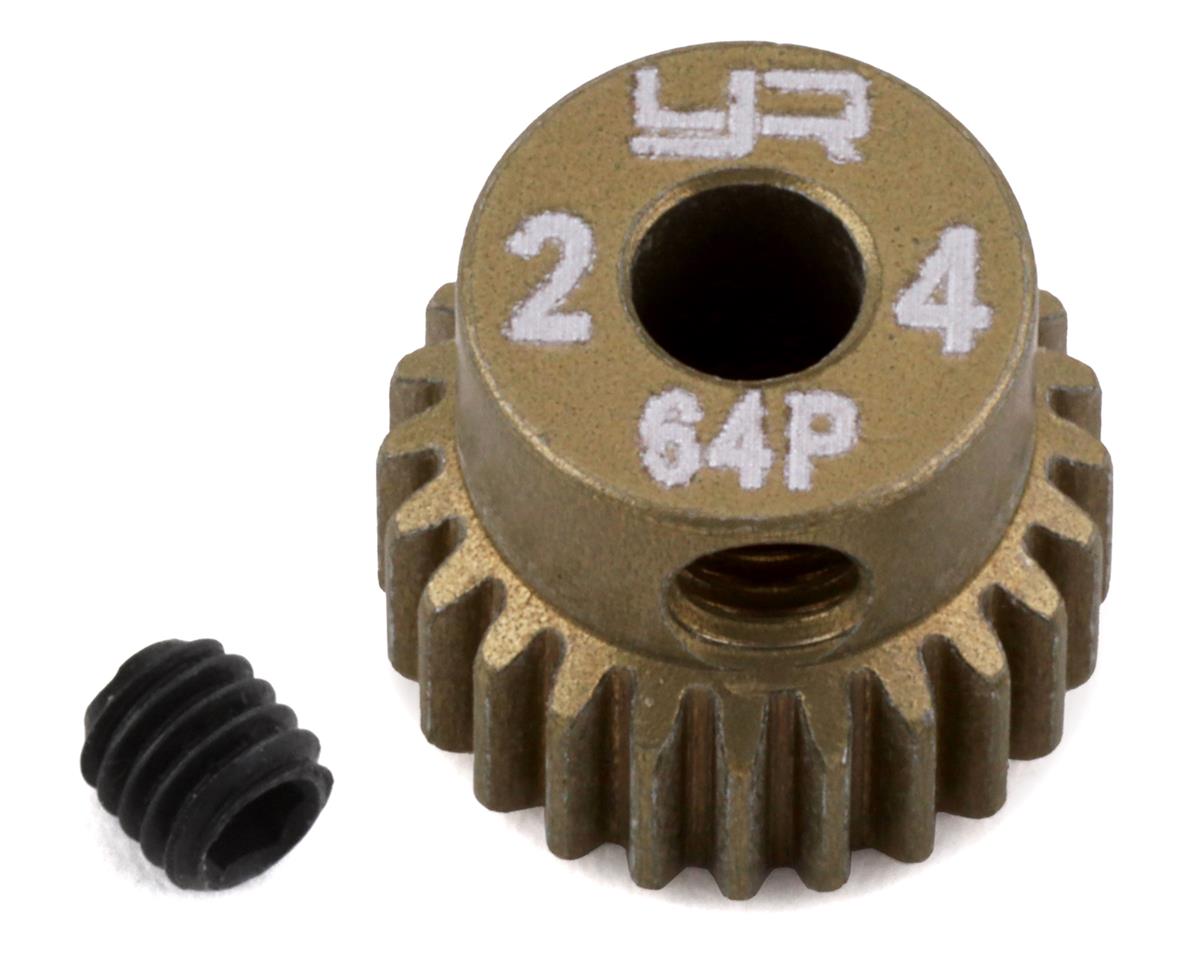 Yeah Racing 64P Hard Coated Aluminum Pinion Gear (24T) (YEA-MG-64024)