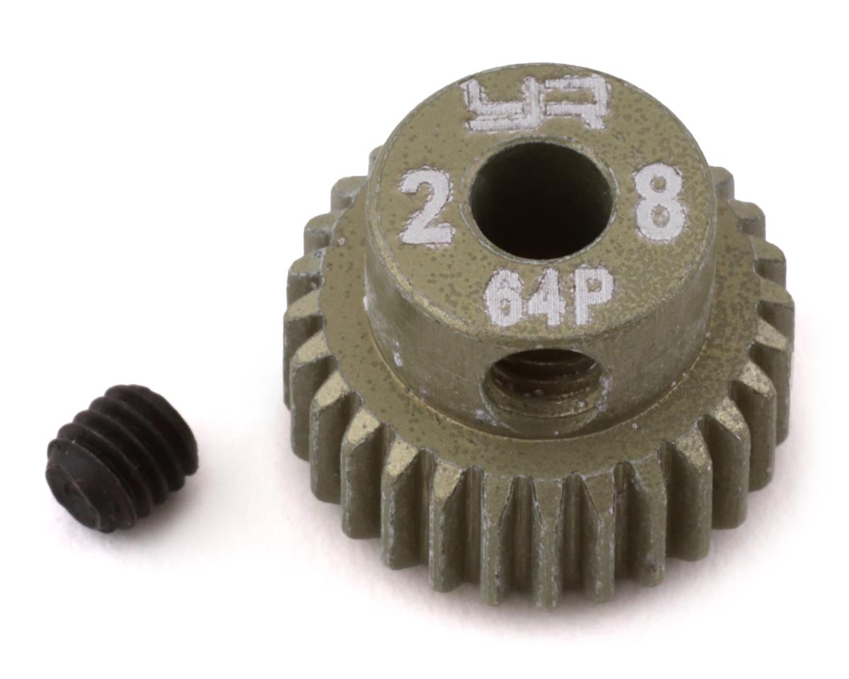 Yeah Racing 64P Hard Coated Aluminum Pinion Gear (28T) (YEA-MG-64028)