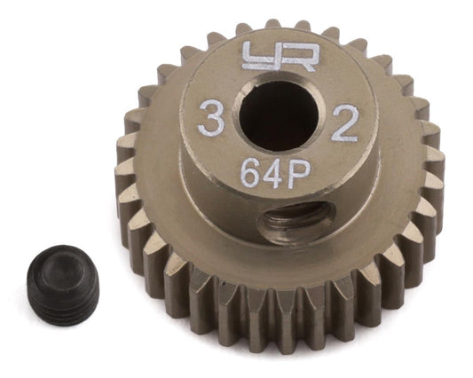 Yeah Racing 64P Hard Coated Aluminum Pinion Gear (32T) (YEA-MG-64032)