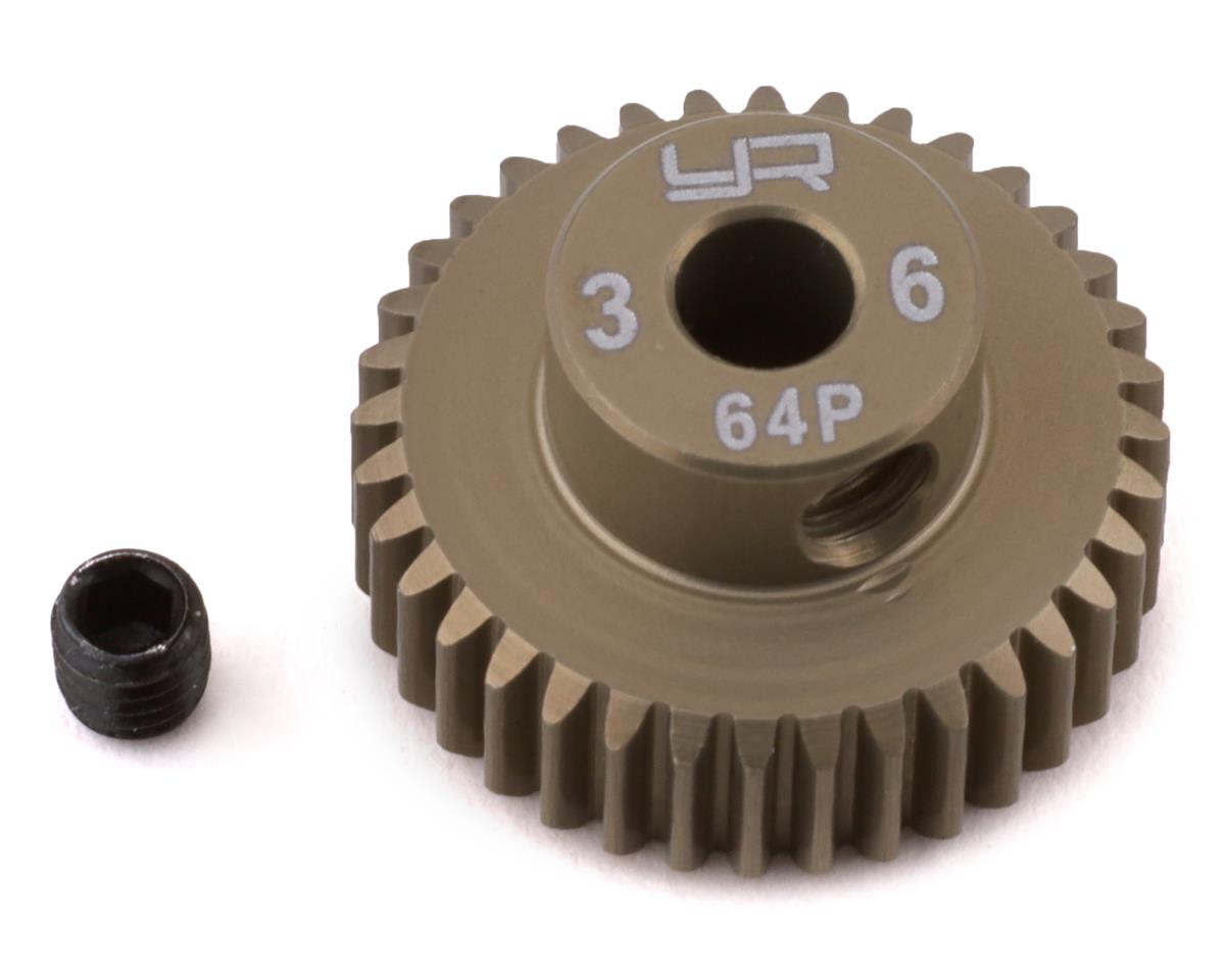 Yeah Racing 64P Hard Coated Aluminum Pinion Gear (36T) (YEA-MG-64036)