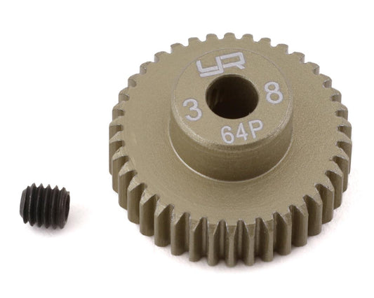 Yeah Racing 64P Hard Coated Aluminum Pinion Gear (38T) (YEA-MG-64038)