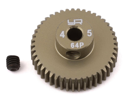 Yeah Racing 64P Hard Coated Aluminum Pinion Gear (45T) (YEA-MG-64045)