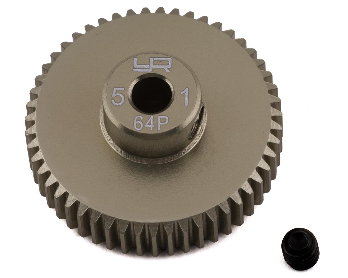 Yeah Racing 64P Hard Coated Aluminum Pinion Gear (51T) (YEA-MG-64051)