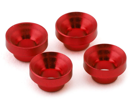 Yeah Racing Aluminum Servo Grommet Washers (Red) (4) (YEA-TATT-0577RD)