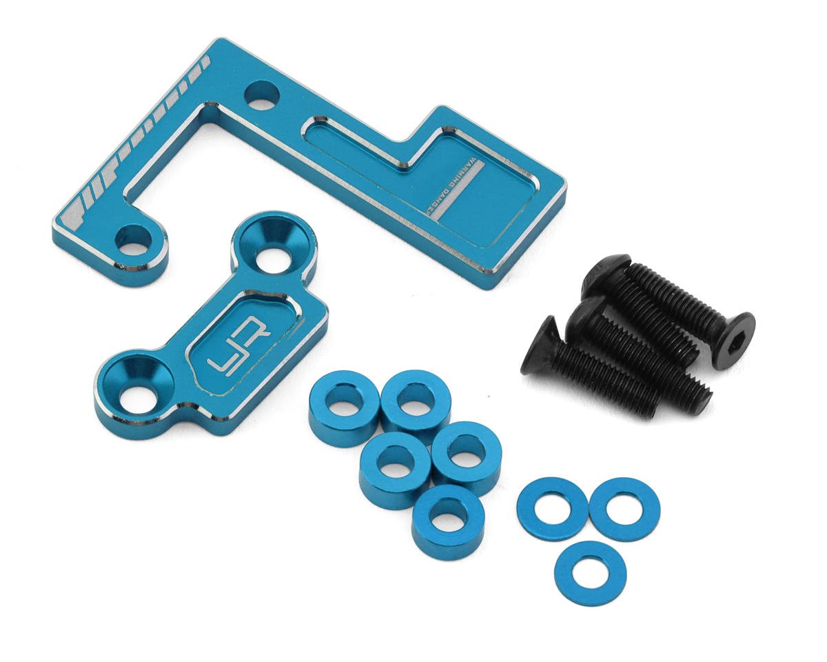 Yeah Racing Tamiya TT-02 Aluminum Main Shaft Bearings Holder Braces Set (Blue) (YEA-TATT-074BU)