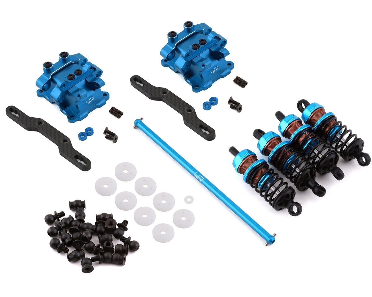 Yeah Racing TT-02 Aluminum Performance Gear Housing & Damper Upgrade Set (Blue) (YEA-TATT-S07BU)