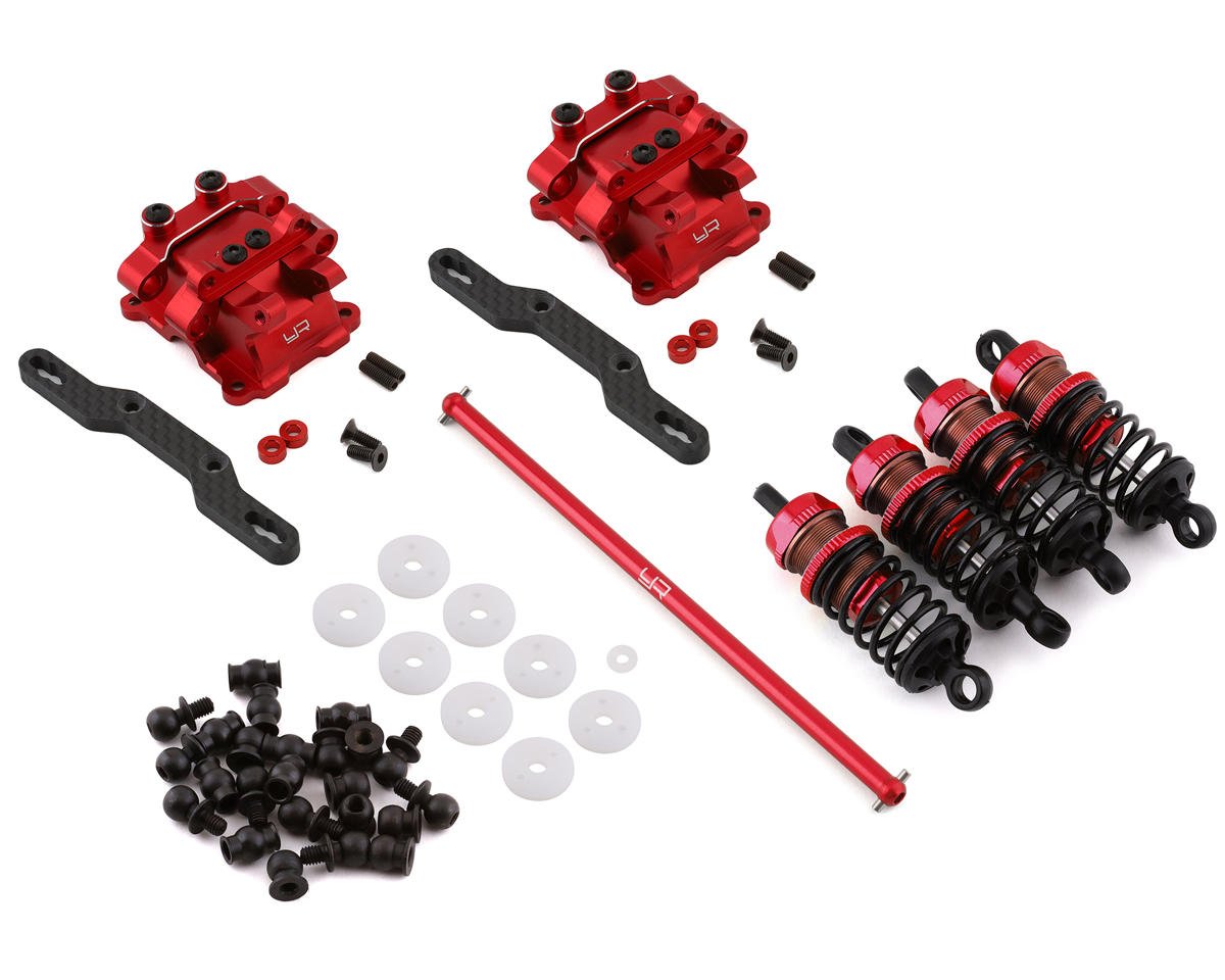 Yeah Racing TT-02 Aluminum Performance Gear Housing & Damper Upgrade Set (Red) (YEA-TATT-S07RD)