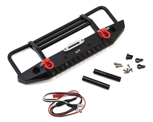 Yeah Racing Aluminum Front Bumper w/LED Light (Black) (YEA-TRX4-032BK)