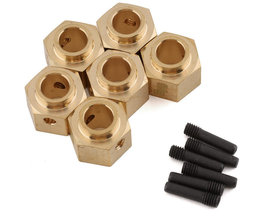 Yeah Racing High Mass Brass 12x8mm Wheel Hexes for Traxxas TRX-6 (6) (YEA-TRX4-086)