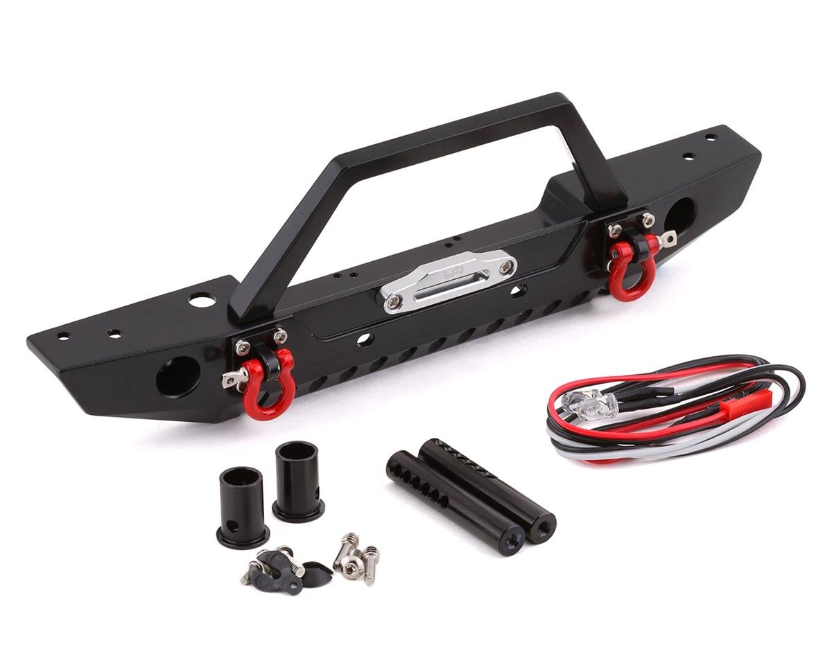 Yeah Racing 1/10 Scale Aluminum Front Bumper w/LEDs (Black) (YEA-TRX4-092)