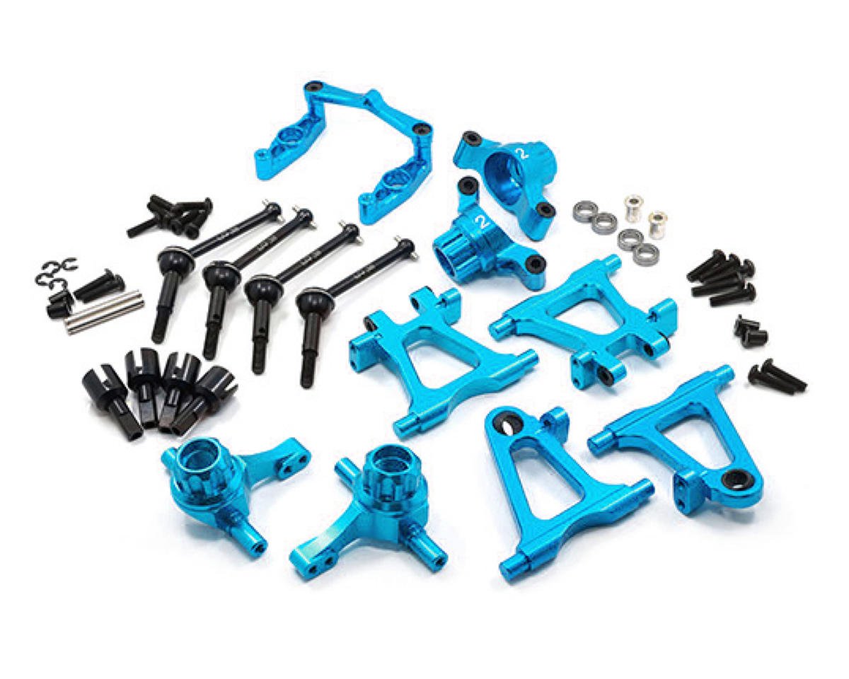 Yeah Racing Tamiya TT-02 Aluminum Essential Upgrade Set (Blue) (YEA-TT02-S01BU)