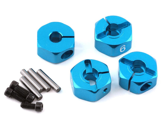 Yeah Racing Aluminum Clamping 12mm Hex (Blue) (4) (6mm) (YEA-WA-016BU)