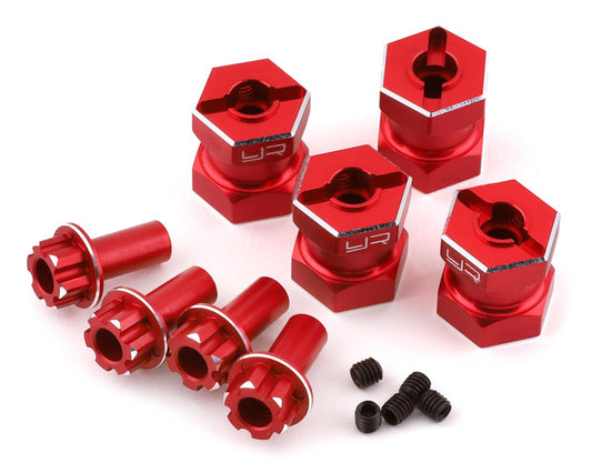 Yeah Racing 12mm Aluminum Hex Adaptors (Red) (4) (15mm Offset) (YEA-WA-023RD)