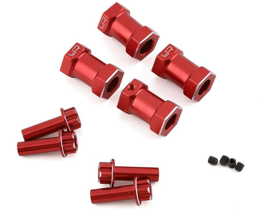 Yeah Racing 12mm Aluminum Hex Adaptors (Red) (4) (20mm Offset) (YEA-WA-024RD)