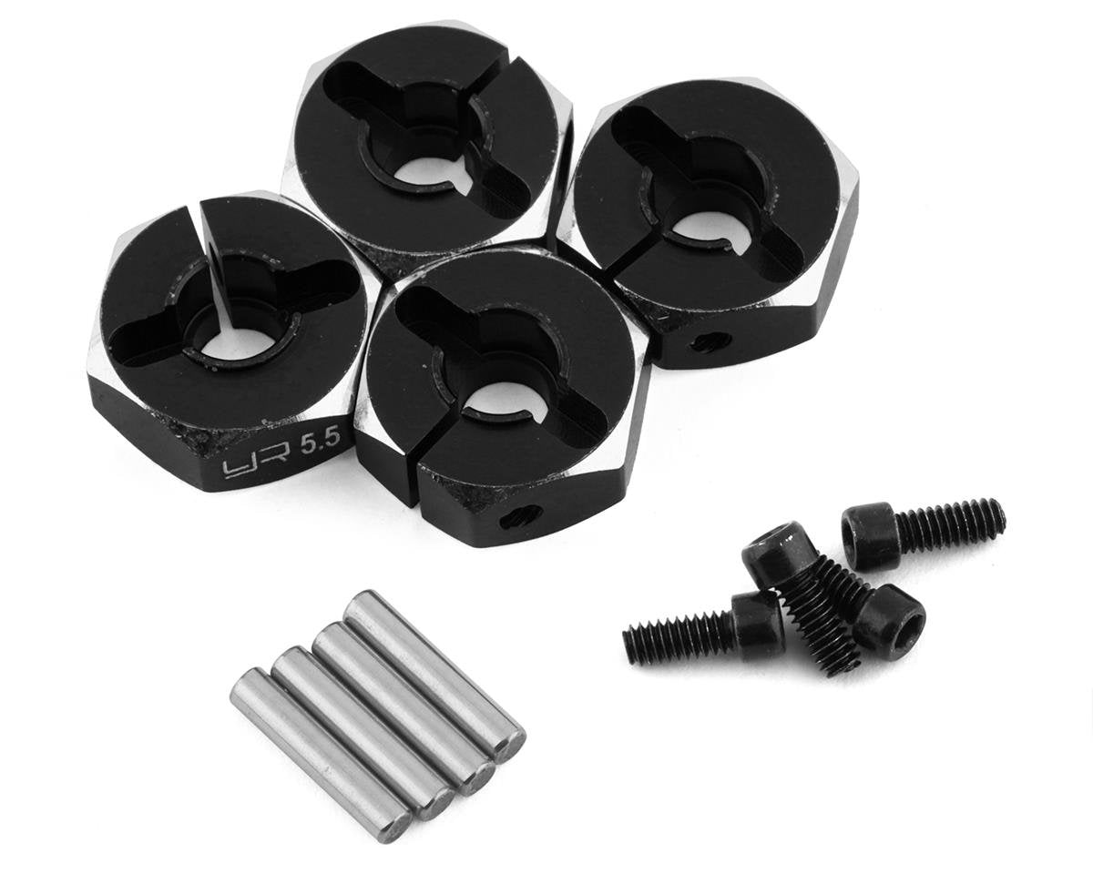 Yeah Racing Aluminum Clamping 12mm Hex (Black) (4) (5.5mm) (YEA-WA-032BK)