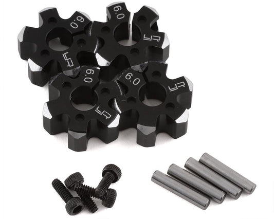 Yeah Racing Aluminum Clamping 12mm Hex (Black) (4) (6mm) (YEA-WA-037BK)