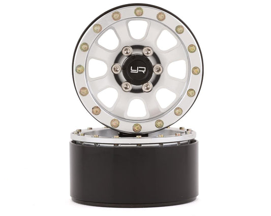 Yeah Racing 1.9" Aluminum 8-Spoke Beadlock Wheels w/12mm Hex (Silver) (2) (YEA-WL-0115SV)
