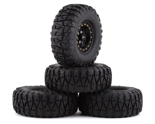 Yeah Racing Soft 1.9" Off-Road Pre-Mounted Tires w/Aluminum Beadlock Wheels (YEA-WL-0137BK)