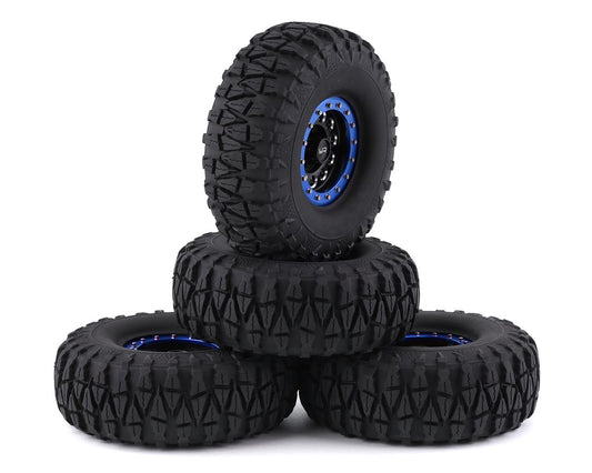 Yeah Racing Claw 1.9" Pre-Mounted Tires w/Aluminum Beadlock Wheels (Black) (4) (YEA-WL-0138BU)