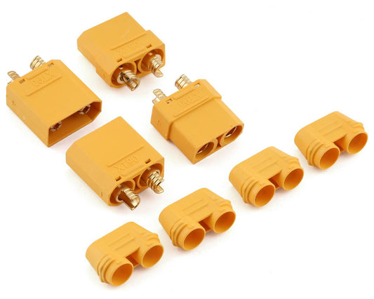 Yeah Racing XT90 Connectors w/Covers (2 Female/2 Male) (Yellow) (YEA-WPT-0146)