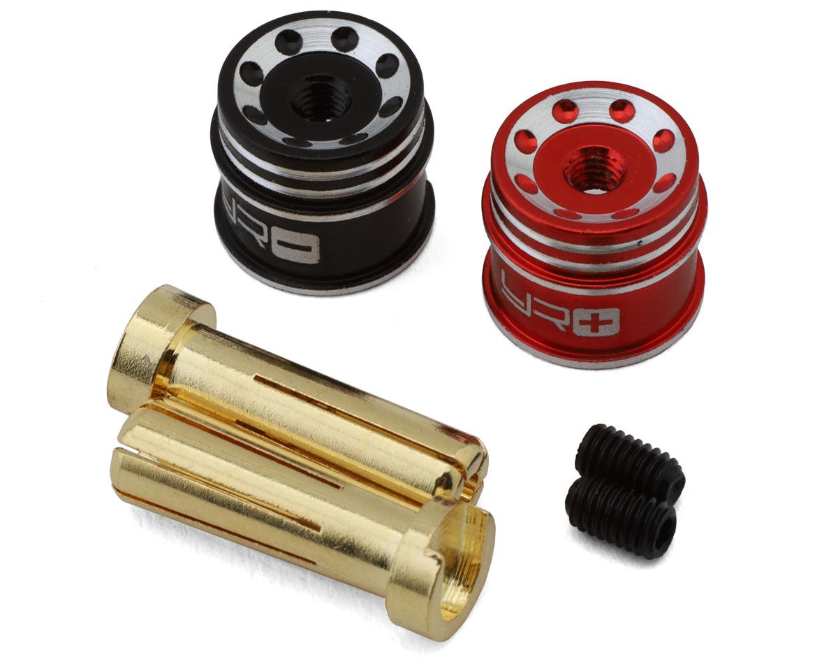 Yeah Racing Heatsink Bullet Plug Grips w/5mm Bullets (Black/Red) (YEA-WPT-0160)