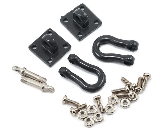 Yeah Racing 1/10 Crawler Scale Heavy Duty Shackle w/Mounting Bracket (Black) (2) (YEA-YA-0378)