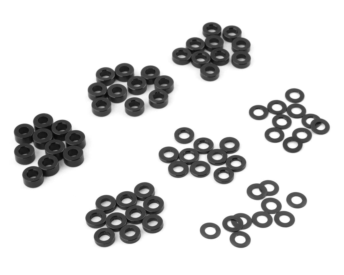 Yeah Racing 3x0.25/0.5/1.5/2/2.5/3mm Flat Washer Set (Black) (70) (YEA-YA-0390BK)