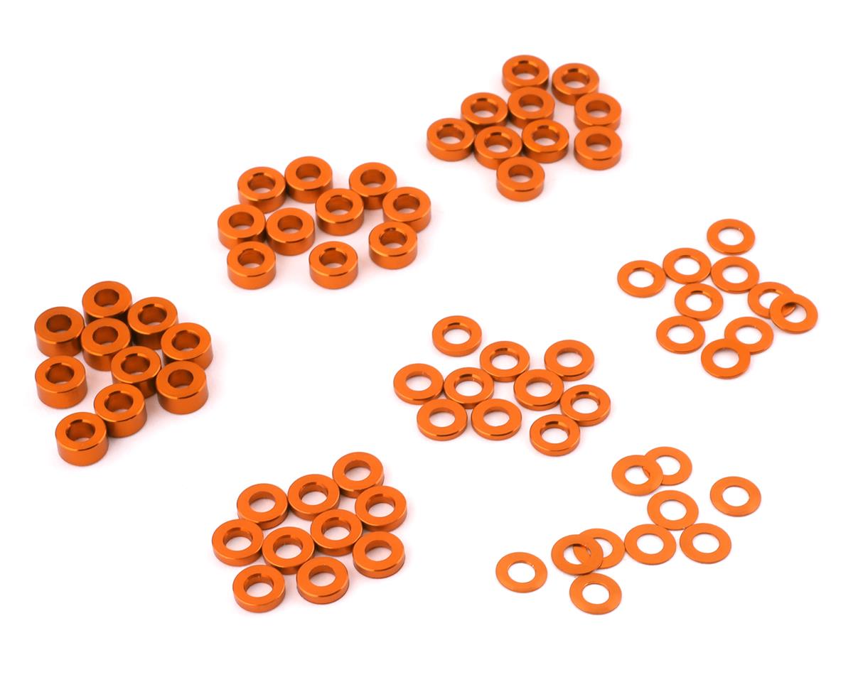 Yeah Racing 3x0.25/0.5/1.5/2/2.5/3mm Flat Washer Set (Orange) (70) (YEA-YA-0390OR)