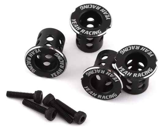 Yeah Racing 6mm Aluminum Adjustable Body Mounts (Black) (4) (YEA-YA-0530BK)