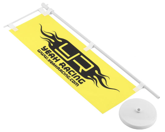 Yeah Racing Yellow Track Flag w/Plastic Stand (YEA-YA-0599)