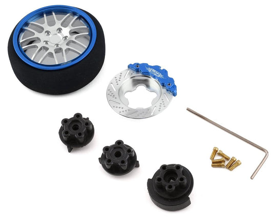 Yeah Racing Type B Aluminum Transmitter Steering Wheel Set (Blue) (YEA-YA-0626DB)