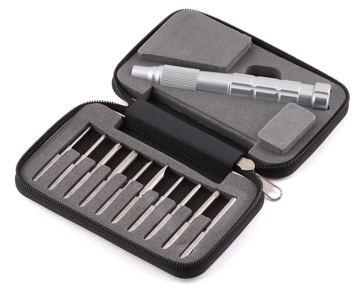 Yeah Racing 10 Piece Aluminum Screwdriver Set w/Hex, Phillips & Flat Head Bits (YEA-YT-0145)